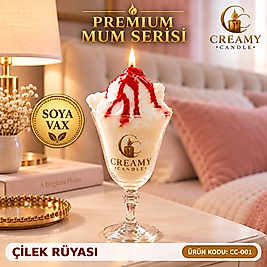 Creamy Candle çilek rüyası  Premium Dekoratif Kokulu Mum