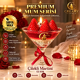 Creamy Candle çilek martini   Premium Dekoratif Kokulu Mum