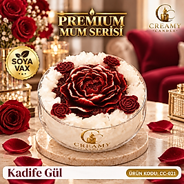 Creamy Candle kadife gül Premium Dekoratif Kokulu Mum