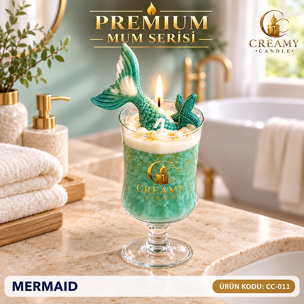 Creamy Candle Deniz Kızı Premium Dekoratif Kokulu Mum