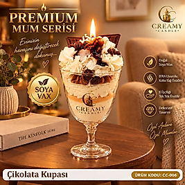 Creamy Candleı  Çikolata Kupası Premium Dekoratif Kokulu Mum