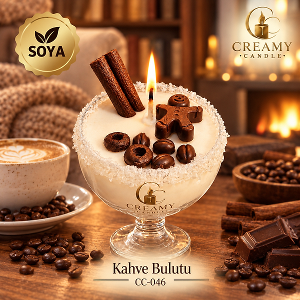 Creamy Candle kahve bulutu  Premium Dekoratif Kokulu Mum