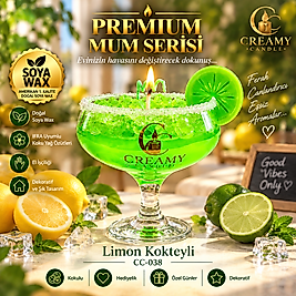 Creamy Candle limon kokteyli    Premium Dekoratif Kokulu Mum