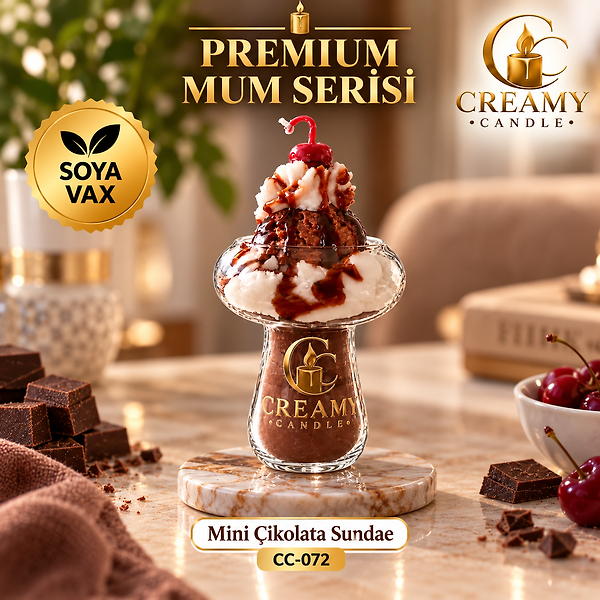 Creamy Candle mini çikolata sundae  Premium Dekoratif Kokulu Mum