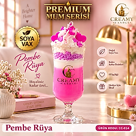 Creamy Candle Pembe Rüya  Premium Dekoratif Kokulu Mum