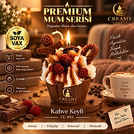 Creamy Candle kahve keyfi   Premium Dekoratif Kokulu Mum