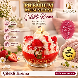 Creamy Candle çilek krema  Premium Dekoratif Kokulu Mum