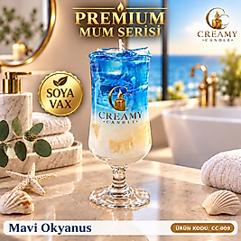Creamy Candle Mavi Okyanus Premium Dekoratif Kokulu Mum