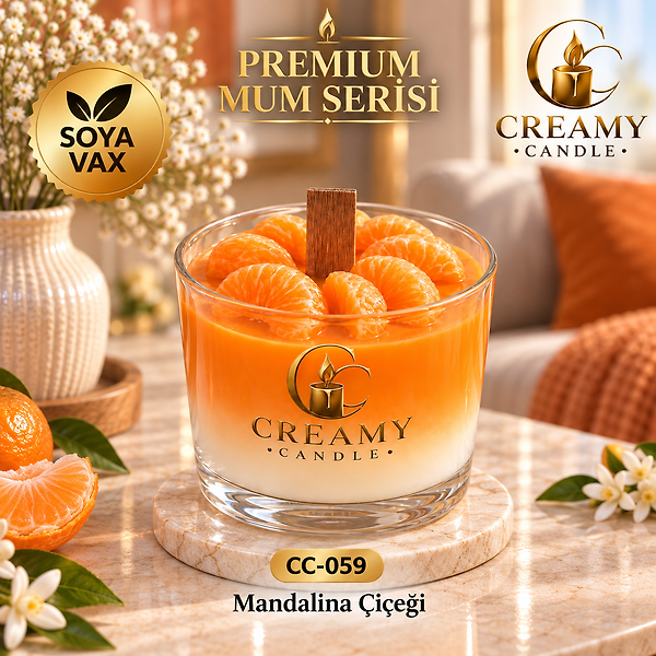 Creamy Candle Premium Dekoratif Kokulu Mum