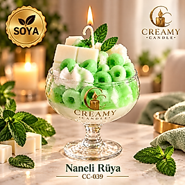 Creamy Candle naneli rüya   Premium Dekoratif Kokulu Mum