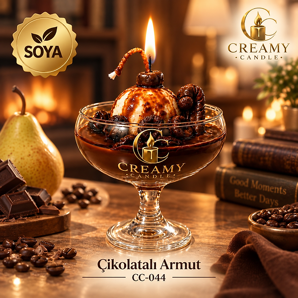 Creamy Candle çikolatalı armut  Premium Dekoratif Kokulu Mum