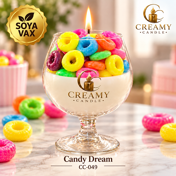 Creamy Candle şeker  rüyası  Premium Dekoratif Kokulu Mum